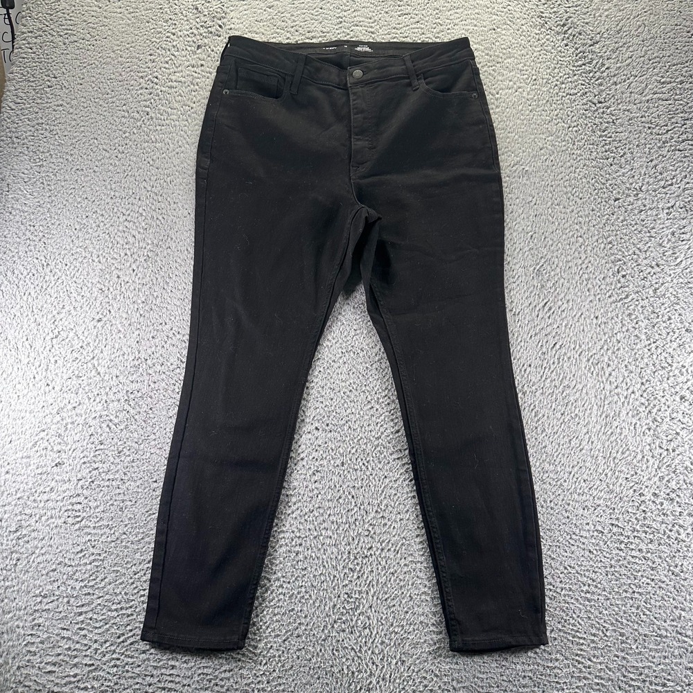 Old Navy Rockstar Jeans Womens 16 Black Cotton Denim Skinny High-Rise Stretch‎